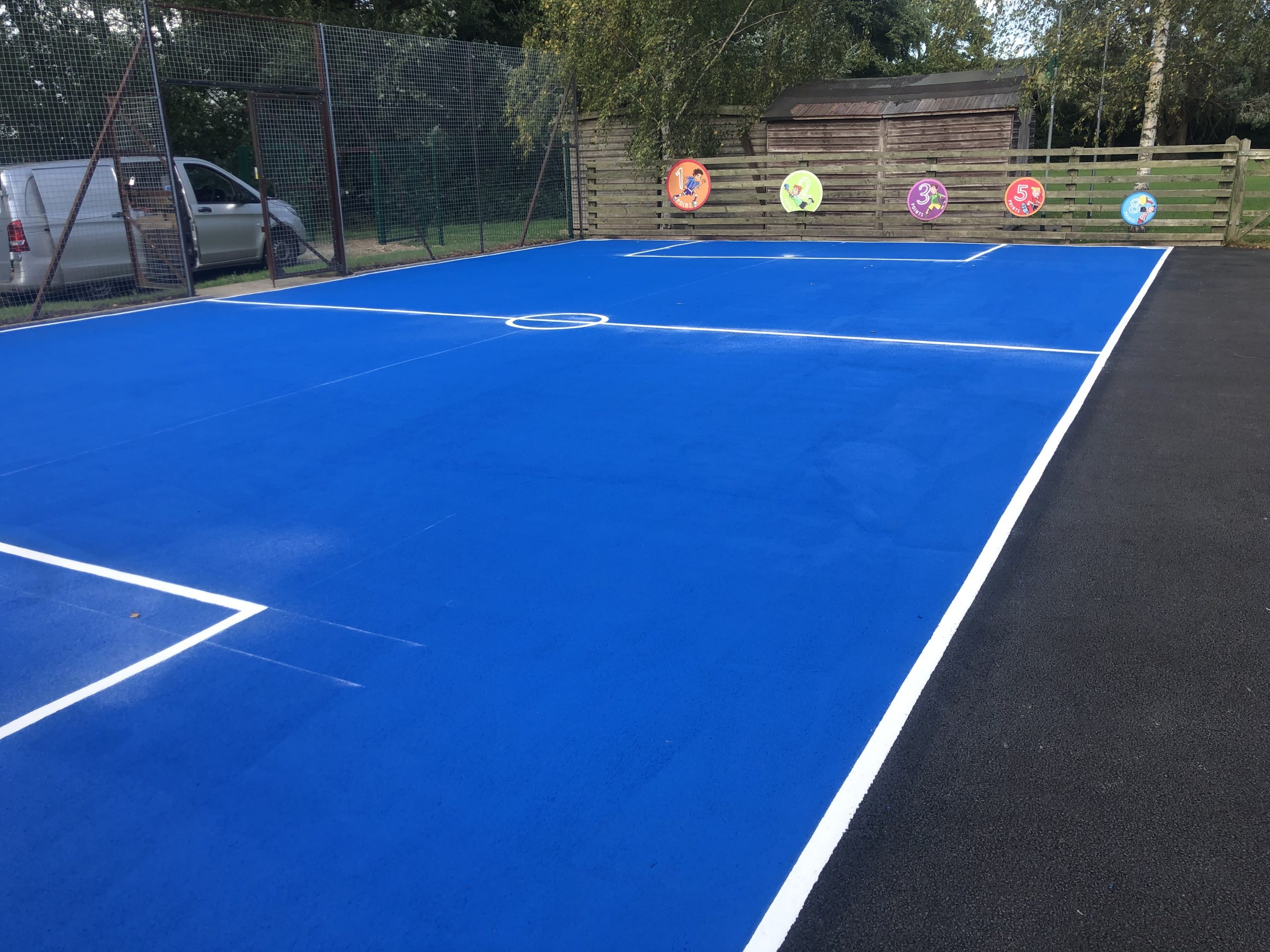 Creating a multi-functional playground with sports court markings