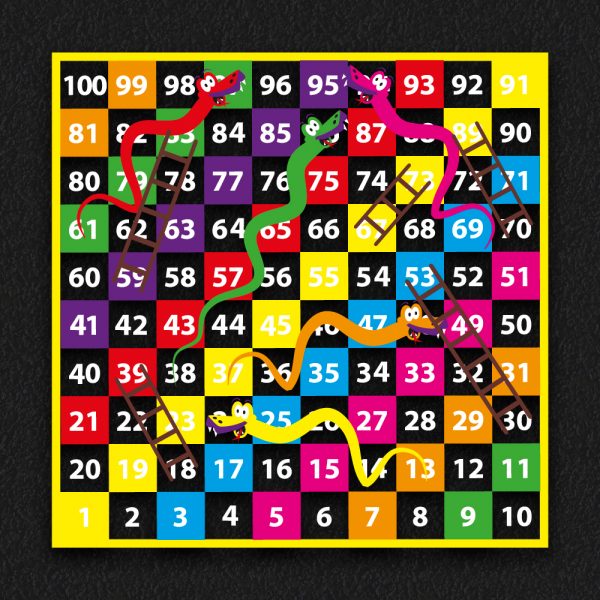 1 100 Snakes and Ladders BLOCK 2 600x600 - 1-100 Snakes & Ladders