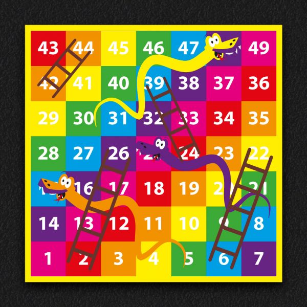 1 49 Snakes and Ladders SOLID 4 600x600 - 1-49 Snakes & Ladders