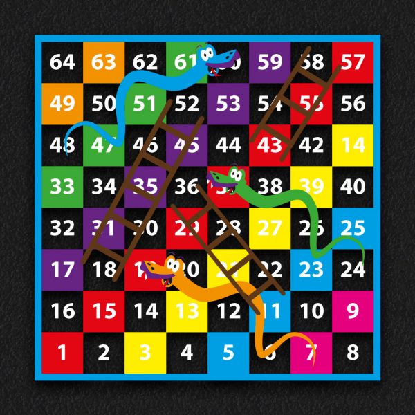 1 64 Snakes and Ladders BLOCK 2 600x600 - 1-64 Snakes & Ladders