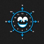 Smiley Face Compass Clock
