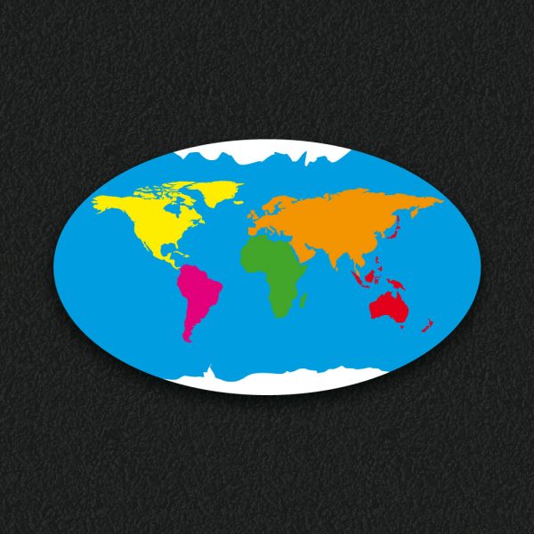 World Map Oval